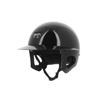 Pénélope matte helm met lange klep Glanzend zwart