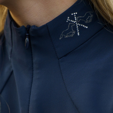 Wedstrijdpolo kind HV Polo Laluna Marine Marineblauw