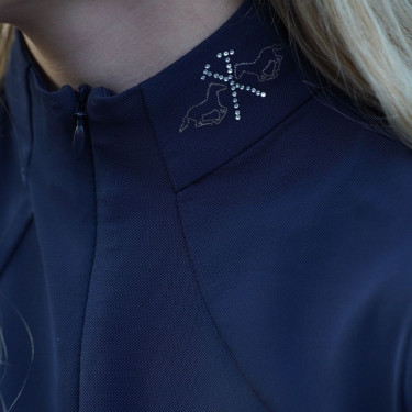 Wedstrijdpolo kind HV Polo Laluna Marine Marineblauw