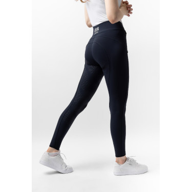 Thermische rijbroek met volledig siliconen zitvlak Justine dames B Vertigo Donker marineblauw