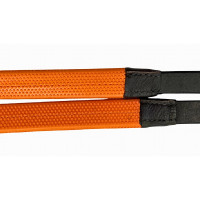 Rubberen teugels T de T oranje Donker Havana Bruin