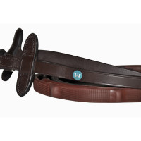 Rubberen teugels T de T met stoppers Donker Havana Bruin