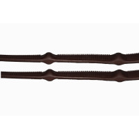 Rubberen teugels T de T met stoppers Donker Havana Bruin