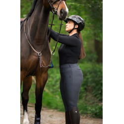 Damesbroek Pikeur Linn met kniestukken grip Donkere schaduw Grijs Damesbroek Pikeur Linn met kniestukken grip Donkere schaduw Grijs