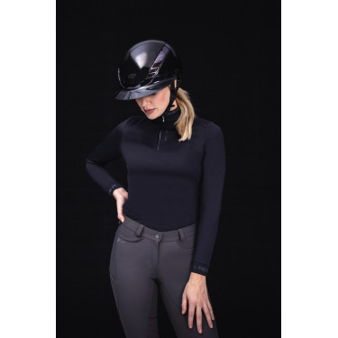 Paardrijcap Abus Airluxe Chroom L.V Glanzend zwart Paardrijcap Abus Airluxe Chroom L.V Glanzend zwart