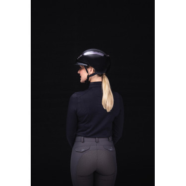 Paardrijcap Abus Airluxe Chroom L.V Glanzend zwart Paardrijcap Abus Airluxe Chroom L.V Glanzend zwart