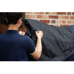 Waterdichte Eskadron Omega deken met fleecevoering en hals Donker marineblauw