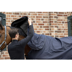 Waterdichte Eskadron Omega deken met fleecevoering en hals Donker marineblauw