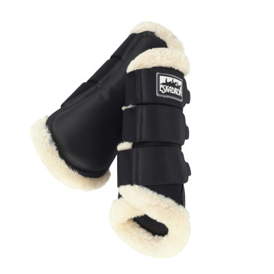Eskadron Soft Mesh peesbeschermers met imitatiebont Zwart