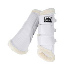 Eskadron Soft Mesh peesbeschermers met imitatiebont Wit
