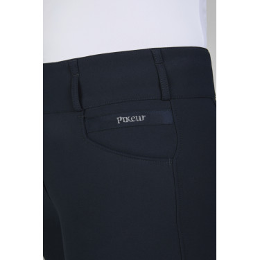 Pikeur Candela damesbroek met kunstlederen zitvlak, hoge taille 1808 Ombre sombre