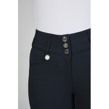 Pikeur Candela damesbroek met kunstlederen zitvlak, hoge taille 1808 Ombre sombre