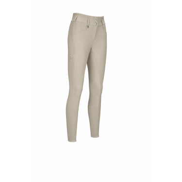 Damesbroek Pikeur New Candela met kunstlederen zitvlak 3908 hoge taille Vanillecrème Beige