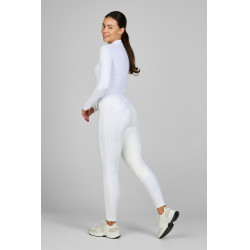 Pikeur damesrijbroek New Candela met kunstlederen zitvlak 3978 met hoge taille Wit