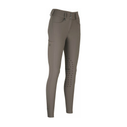 Amia-broek 6805 Pikeur kniestukken grip midhoge taille dames Taupe Bruin