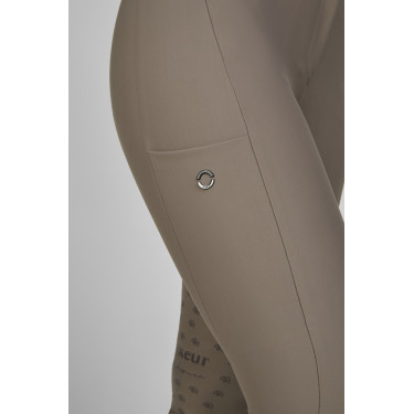 Amia-broek 6805 Pikeur kniestukken grip midhoge taille dames Taupe Bruin