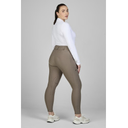 Amia-broek 6805 Pikeur kniestukken grip midhoge taille dames Taupe Bruin