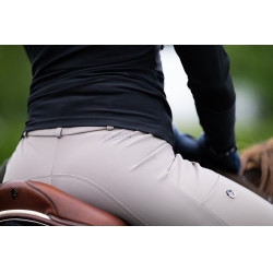 Amia-broek 6805 Pikeur kniestukken grip midhoge taille dames Taupe Bruin