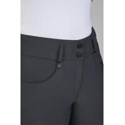 Amia-broek 6805 Pikeur kniestukken grip midhoge taille dames Donkere schaduw Grijs