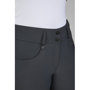 Amia-broek 6805 Pikeur kniestukken grip midhoge taille dames Donkere schaduw Grijs