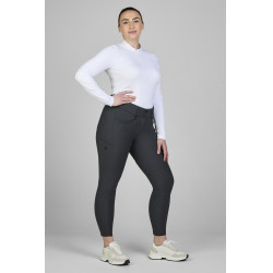Amia-broek 6805 Pikeur kniestukken grip midhoge taille dames Donkere schaduw Grijs