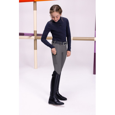 Pikeur broek midhoge taille meisje full grip 9306 Lichtgrijs