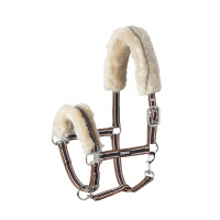 Halster Eskadron gesp Pin lamswol Hazelnoot / crème / donkerbruin