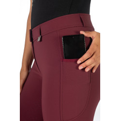 Broek Livigno full grip 1/1 siliconen HKM dames Lauria Garrelli Bordeaux