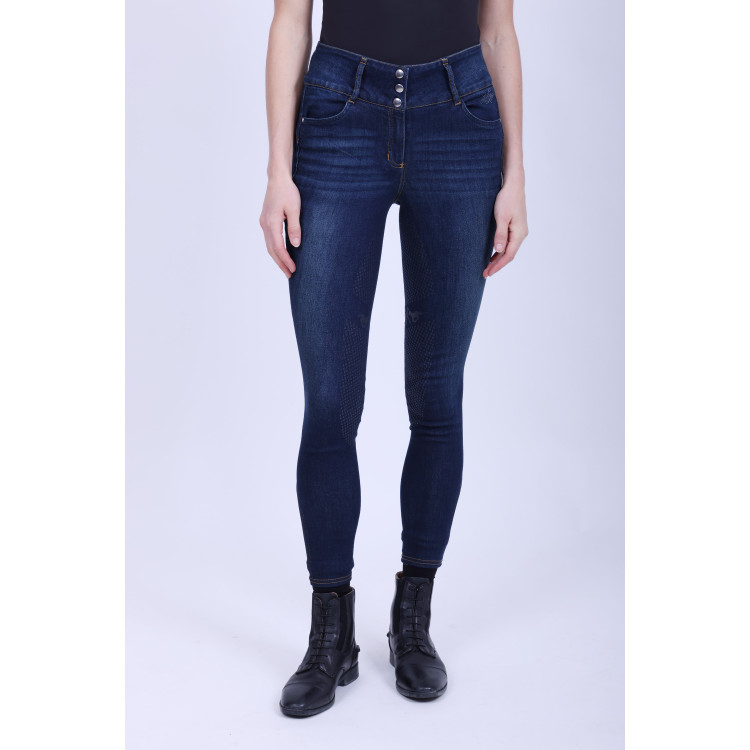 HV Polo Elena damesrijbroek denim FullGrip HV Polo Elena damesrijbroek denim FullGrip