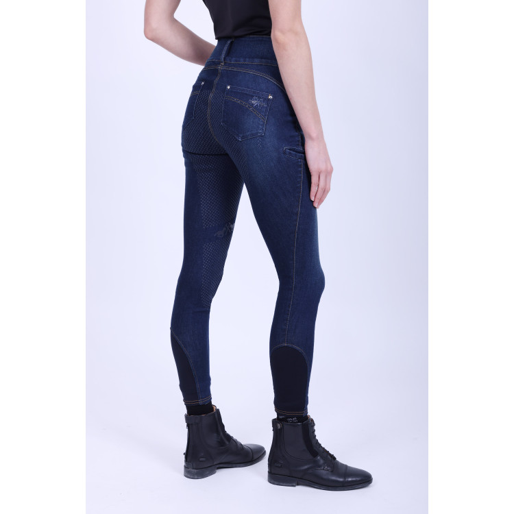 HV Polo Elena damesrijbroek denim FullGrip HV Polo Elena damesrijbroek denim FullGrip