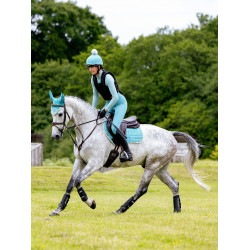 LeMieux Suede Close Contact Vierkant Zadeldek Lagune Blauw