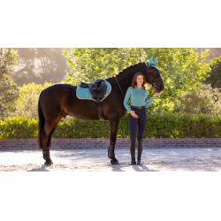 LeMieux Suede Close Contact Vierkant Zadeldek Lagune Blauw
