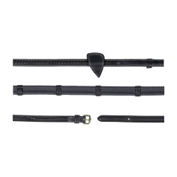 Rubberen teugels 1/2" met 7 stops en gevlochten afwerking D Collection Dy'on Zwart