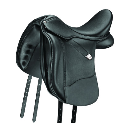 Dressuurzadel Bates Wide Plus Luxe leer Zwart