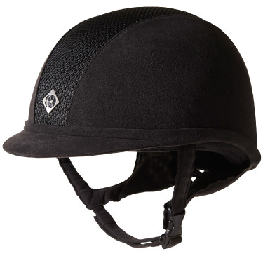Charles Owen AYR8 Microsuède helm Zwart