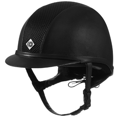 Charles Owen AYR8 Plus Leather Look helm Zwart