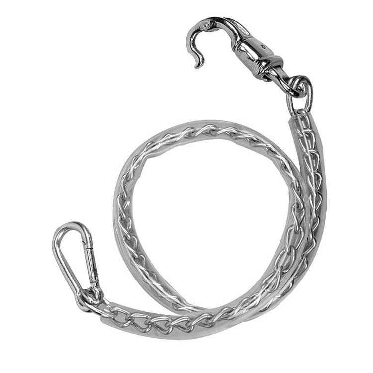 Lange ketting omhuld met transparant plastic