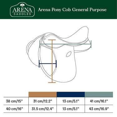 Zadel Arena gemengd pony cob Zwart Zadel Arena gemengd pony cob Zwart