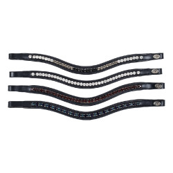 Voorgevormd gewatteerd voorstuk met golvende strass HFI Zwart / zilverkleurig