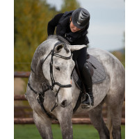 Voorgevormd gewatteerd voorstuk met golvende strass HFI Zwart / zilverkleurig