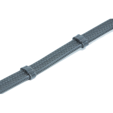 Zachte rubberen teugels en leer HFI Zwart