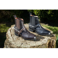 Leren sporenriemen HFI Zwart