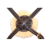 **Mexicaanse neusriem hoofdstel met sierstiksels HFI** Zwart