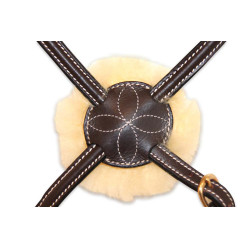 **Mexicaanse neusriem hoofdstel met sierstiksels HFI** Zwart