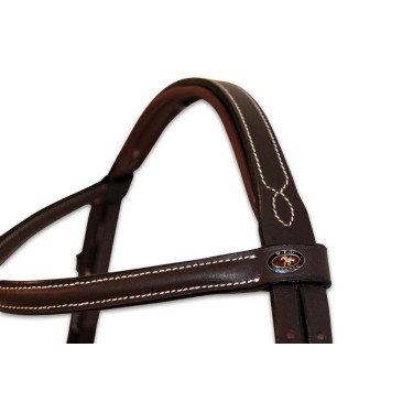 **Mexicaanse neusriem hoofdstel met sierstiksels HFI** Zwart **Mexicaanse neusriem hoofdstel met sierstiksels HFI** Zwart