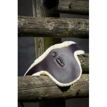 HFI Master singelriem leer / schapenwol Zwart