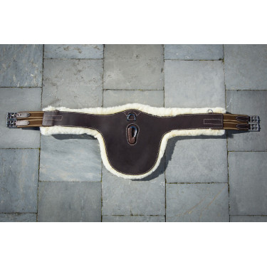 HFI Master singelriem leer / schapenwol Zwart