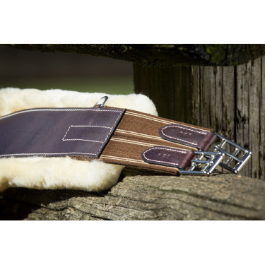 HFI Master singelriem leer / schapenwol Zwart