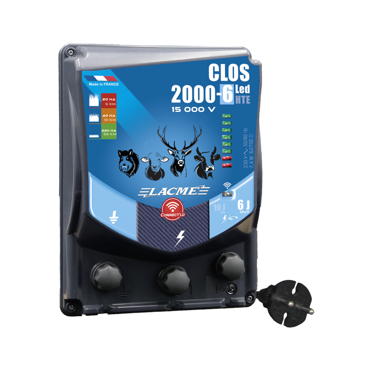 Schrikdraadapparaat Lacmé Clos 2000-6 LED Connect'LD