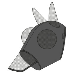 Anti-vlieg anti-UV masker Equithème Lycra met neus